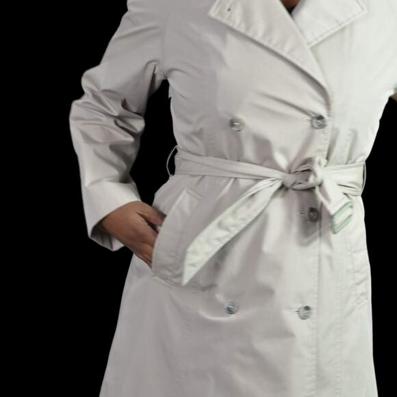 Vintage Orvis Trench Coat Khaki Tan All Weather Removable Liner Belted Size 6 - Picture 5 of 16